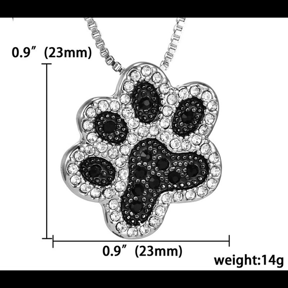 Crystal dog paw necklace - Picture 4 of 4